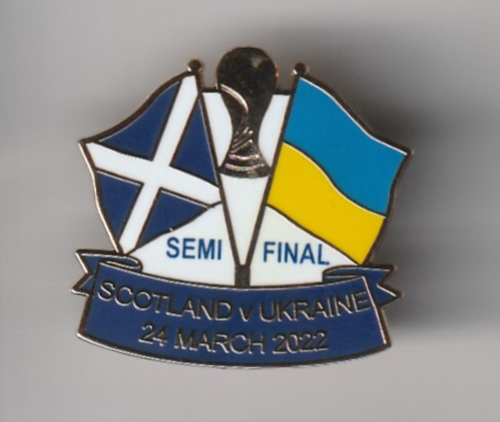 Scotland v Ukraine ( March 2022 ) lapel badge butterfly fitting eBay