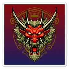 Japan Oni Mask Dragon, Vinyl Decal Sticker, Indoor Outdoor, 3 Sizes, #11147