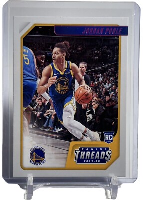2019-20 Chronicles Threads Jordan Poole Warriors Rookie RC Card #89 W/Top Loader