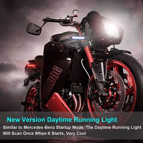 4x Sequential Flowing LED Motorcycle Turn Signal Indicator Lights DRL Brake Lamp - Picture 6 of 9