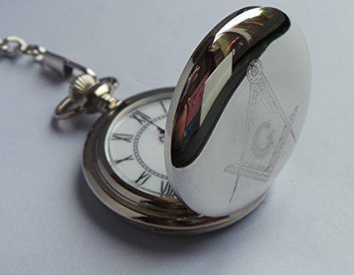 Fathers Orologi Massoneria Massonica In Bronzo, Quadrato Cromato E Bussola Orologio Tasca Perseo - Foto 2