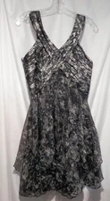 Womens Juniors Black White MM Couture  by Miss Me Summer Dress Size L NWOT