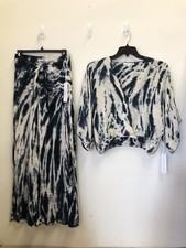 Young Fabulous Broke Fauna Pant Tia Top Blue Safari Wash Size XS 2 Pc Set