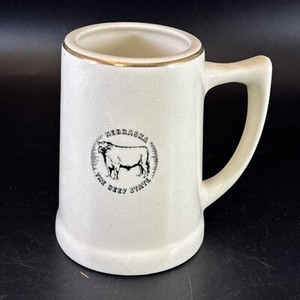Nebraska The Beef State Vintage Mug with cow Hyalyn Ceramic