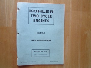 Kohler Two Cycle Engines K309-1 Parts Identification List Manual | eBay