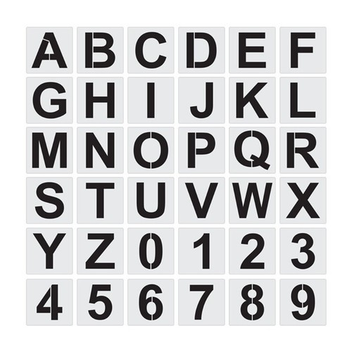Letter Stencils 36Pcs for Painting on Wall Canvas Paper Floor Template