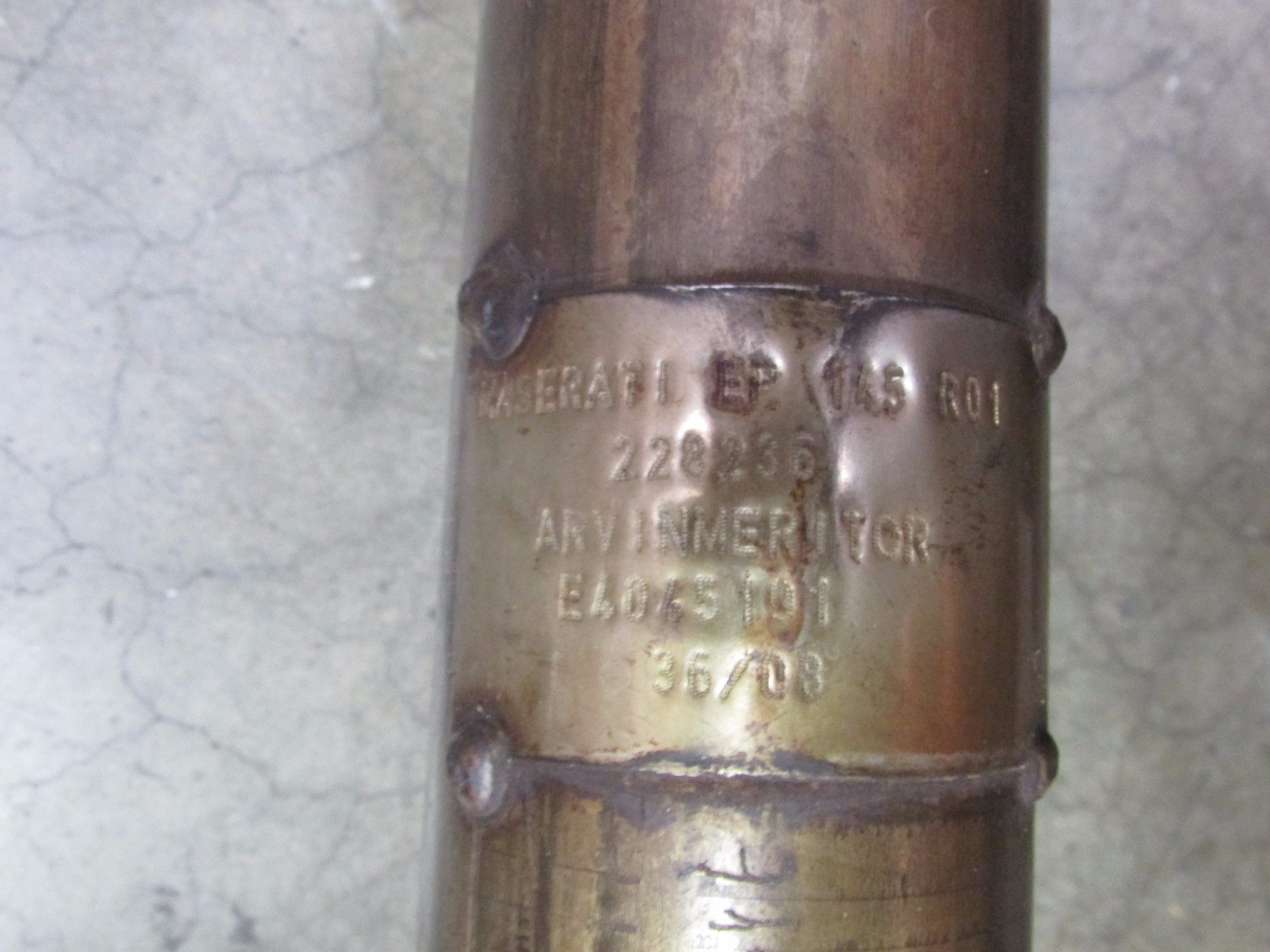 Maserati Granturismo, RH Right Exhaust Pipe, Used, P/N 228583