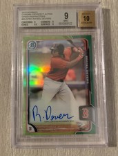 Rafael Devers 2015 Bowman Chrome GREEN AUTO Rookie 33/99 BGS 9/10 🔥 RC #BCAP-RD