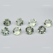 Natural Brazilian Green Amethyst Loose Gemstone Round Handcrafted Faceted 6X6MM