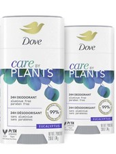 Lot of 2 Dove Care by Plants 24 Hr Deodorant Eucalyptus Aluminum  Paraben Free