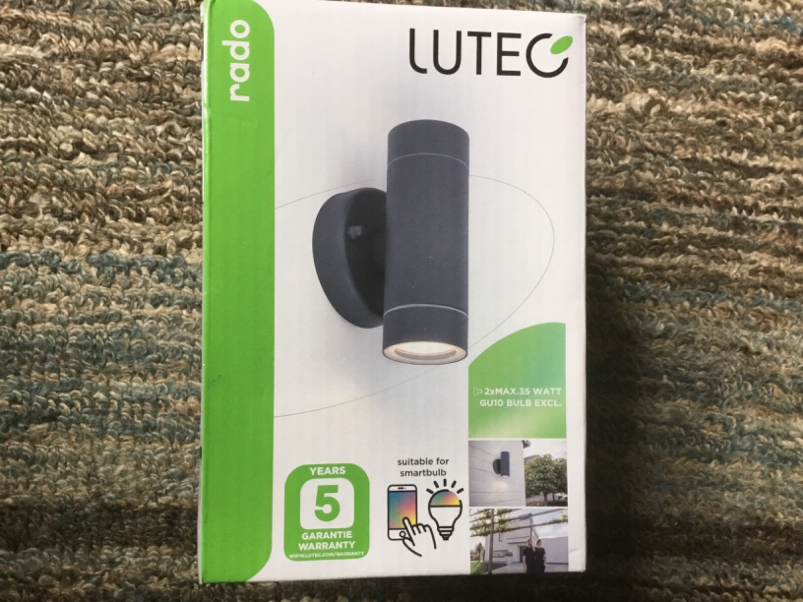 Lutec - Rado Outdoor Up & Down Wall Light - Graphite - IP44 - 5510801424