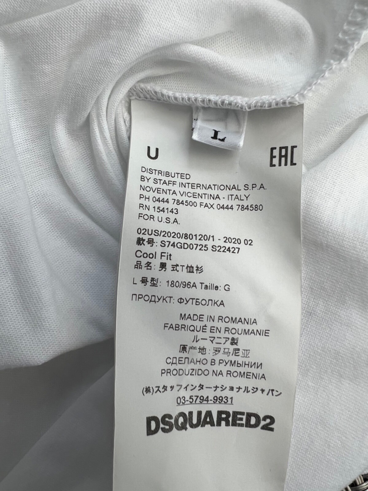 New Men's Dsquared2 White Tee Shirt image 6