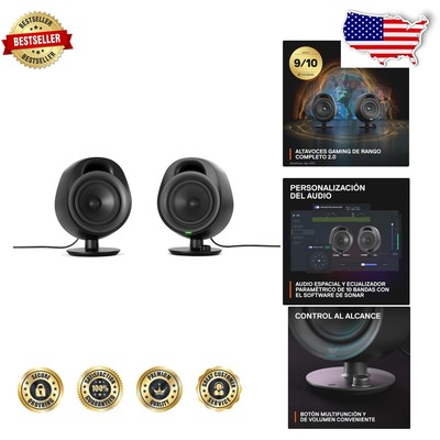 Immersive Audio Arena 3 Speakers with Bluetooth and Volume Controls for Gamers
