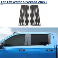 Black Window Pillar Posts Cover Trim Accessories For Chevy Silverado 2019-2023