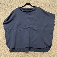 Frank  Eileen Olive Capelet Womens OS Blue Triple Fleece Oversized Minimalist