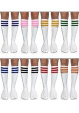 Jefferies Socks Boys Girls Stripe Vintage School Soccer Sport Knee Tube 3 Pairs