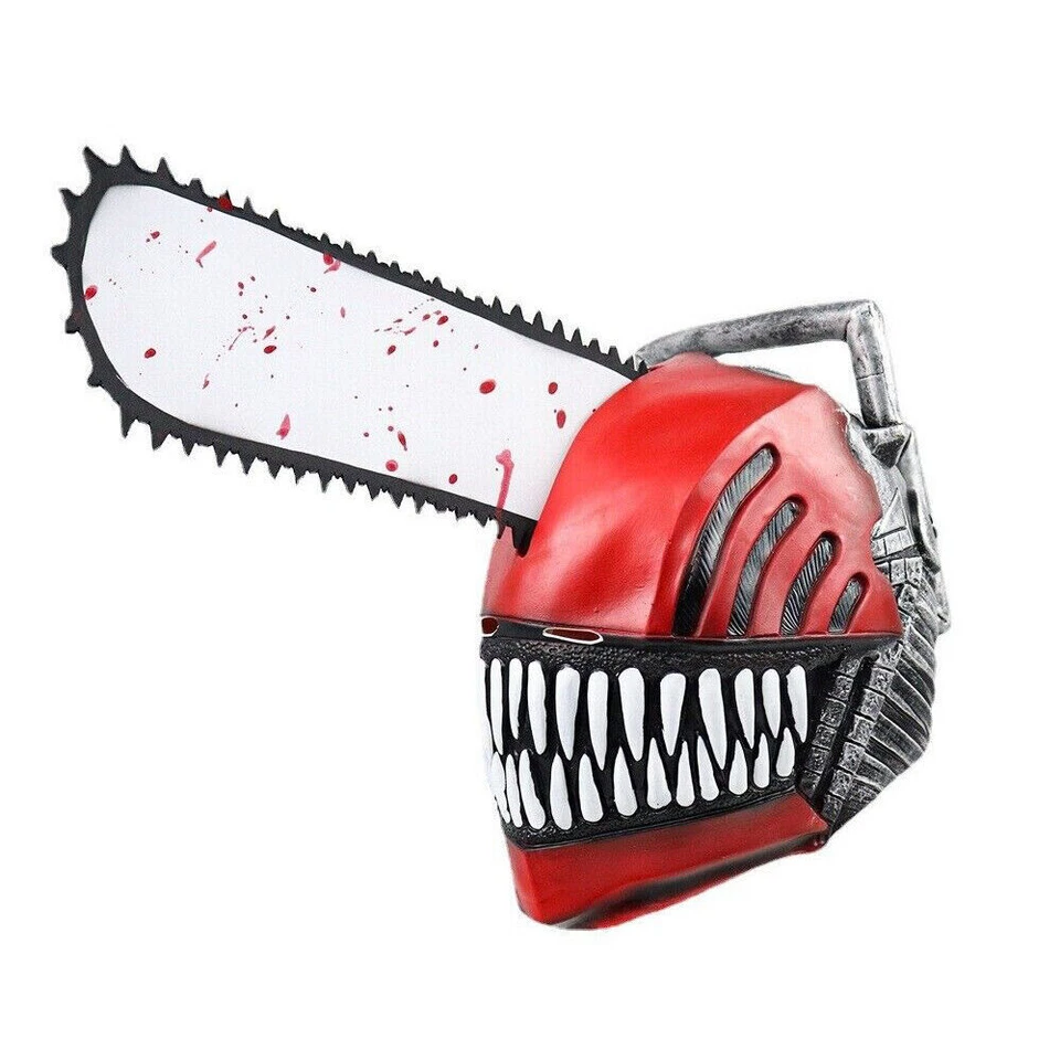 Anime Motosierra Hombre Denji Pochita Máscara de Látex Denzi Casco Fiesta Juegos con disfraces Utilería EE. UU. Foto 2 de 4