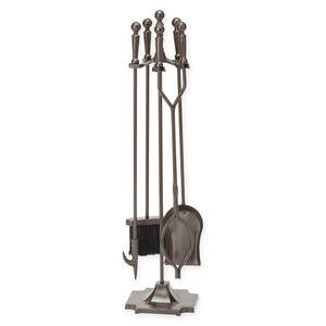 Blue Rhino 5 Piece Fireplace Tool Set In Bronze Ebay