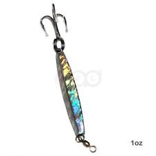 Fishing 1oz Silver Mylar Diamond Jig with Treble Hook Jigging Fish Lure bait New