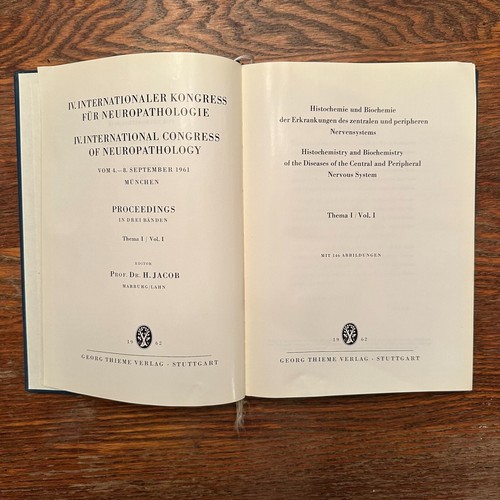 International Congress of Neuropathology Proceedings Vol 1 by Dr H Jacob 1962 HC - Picture 3 of 10