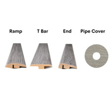 Grey Oak Flooring Accessories Ramp Profile / End Profile / T Bar / Pipe Covers