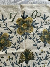 John L. Gieroch Tea Towel - Vintage Early American Flower Basket Linen Towel