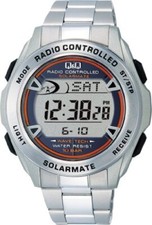CITIZEN Q&Q MHS7-200 Men's Watch Solar Digital Chronograph Silver NEW from Japan