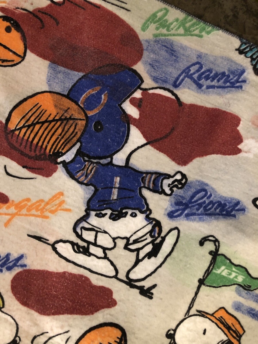 Rare VTG Chatham 1965 Peanuts NFL Throw blanket Browns