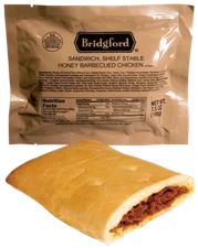 Honey BBQ Chicken MRE Survival Desert Bridgford Ready to Eat meals - 3 pack