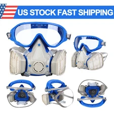 Full Face Respirator Gas Goggles For Painting Spraying Double Filter Breathing