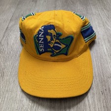 Vintage Ayrton Senna Cap F1 90's racing Formula 1 Brazil Yellow hat