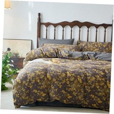 Vintage Floral Duvet Cover Set - Gold King 03 - Jacquard - Gold Floral grey