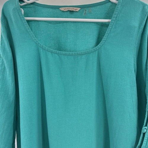 Camicetta tunica manica 3/4 taglio teal morbidi dintorni L cotone casual vacanza - Foto 5 di 12