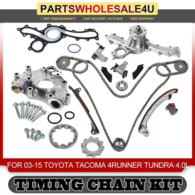 #ad Fit 03 15 Toyota Tacoma 4Runner Tundra 4.0L Timing Chain Kit Oil Water Pump Set $149.99