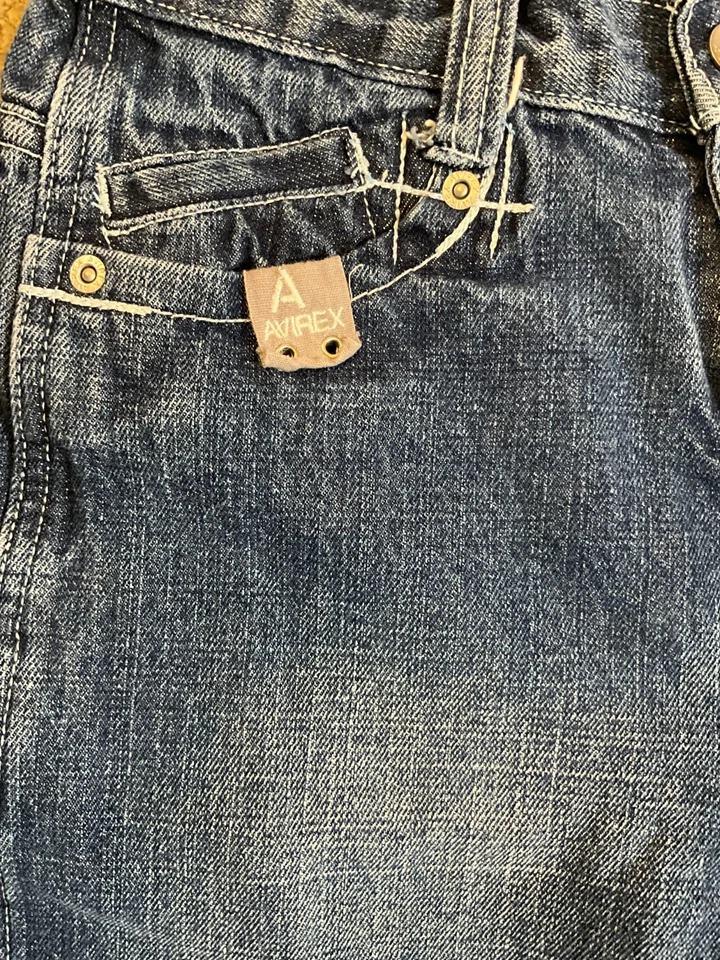 Pantalones de mezclilla Avirex para niños de grado superior informales azules con botones cremallera talla 10 Foto 4 de 4