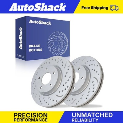 Front Drilled Slotted Brake Rotors Pair for Jeep, Patriot 2007-2017