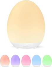 Touch Control Egg Night Light Baby Nursery Silicone Lamp Warm White 7 RGB Colors
