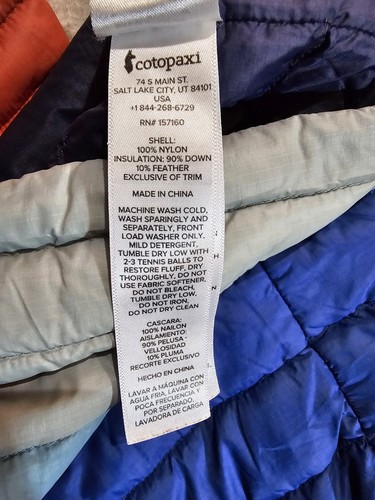 Cotopaxi Signature Fuego Down Hooded Puffer Jacket Mens Sz Sm Quilted Full Zip - Picture 12 of 12