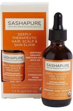 SASHAPURE Deeply Therapeutic Hair Scalp Skin Elixir, Organic Hair Serum 1.7 Oz