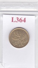 L364 Moneta Coin ITALIA Repubblica Italiana 20 Lire Ramo di Quercia 1969