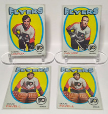 1971-72 Topps Hockey Doug Favell #72 & Andre Lacroix #33 & Ed Vanimpe #126