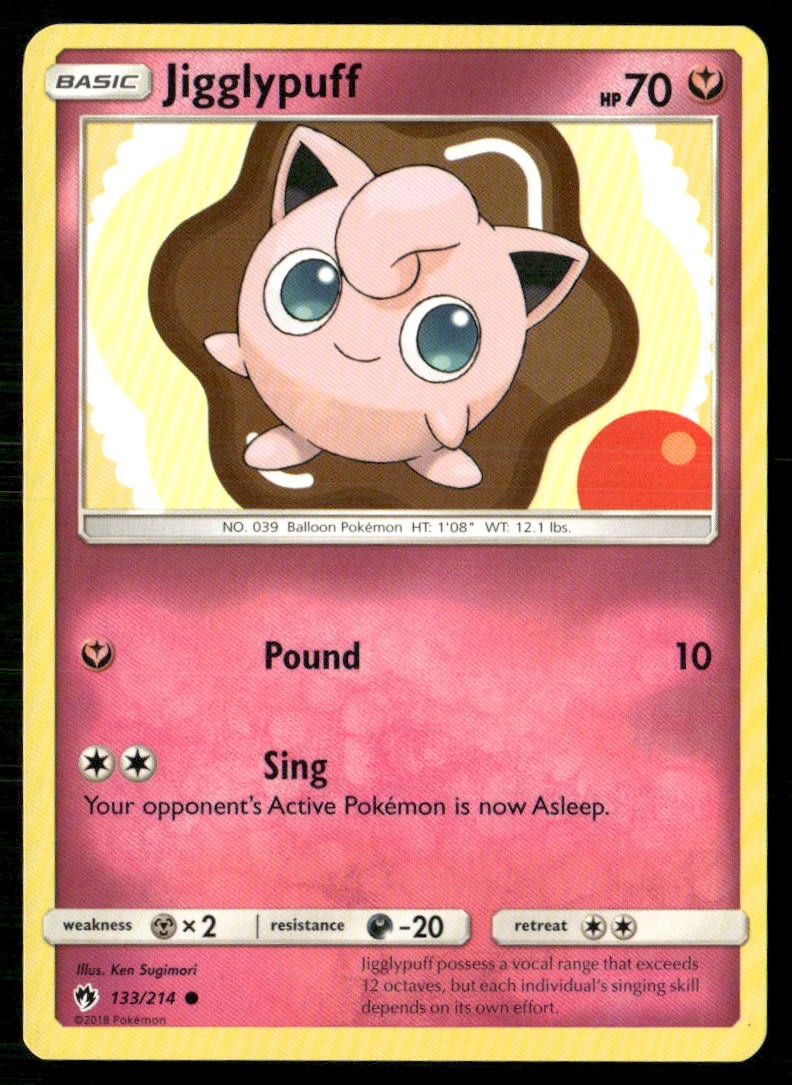 Jigglypuff 133/214 Common Lost Thunder Pokemon Lightly Played