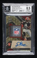 2022 Spectra Gold Prizm Laundry Tag NFL 1/1 David Bell Patch Auto Shield 14t3