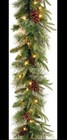  Pre-Lit 'Feel Real' Artificial Green, Colonial Fir, White Christmas Garland