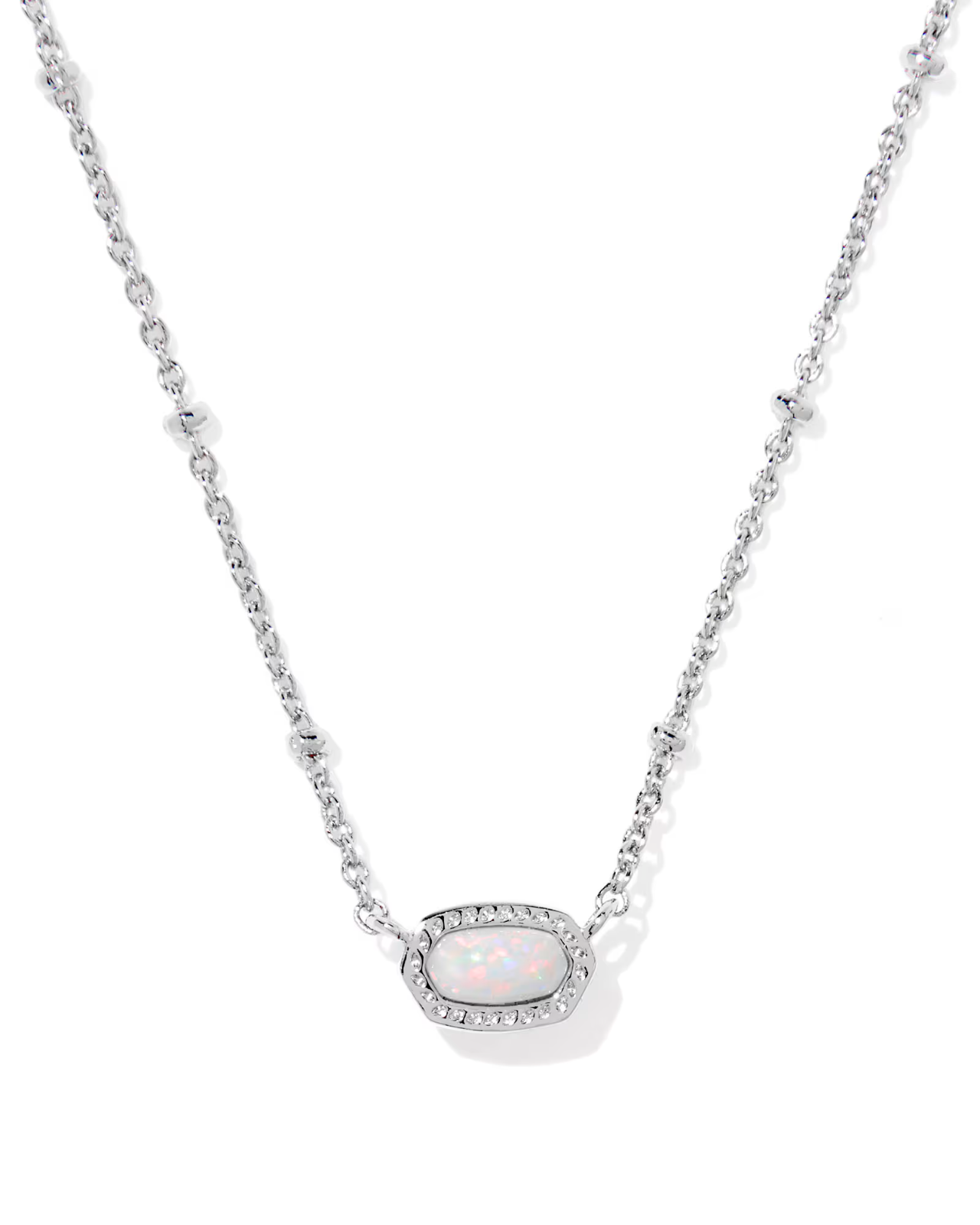 Kendra Scott Elisa Satellite Short Pendant Necklace Silver Tone