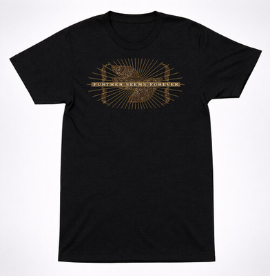 Further Seems Forever Distressed Logo Shirt Emo Indie Rock Band Black Shirt