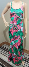 Multicoloured Floral Printed Sleeveless Long Maxi Evening Dress Size 12/14