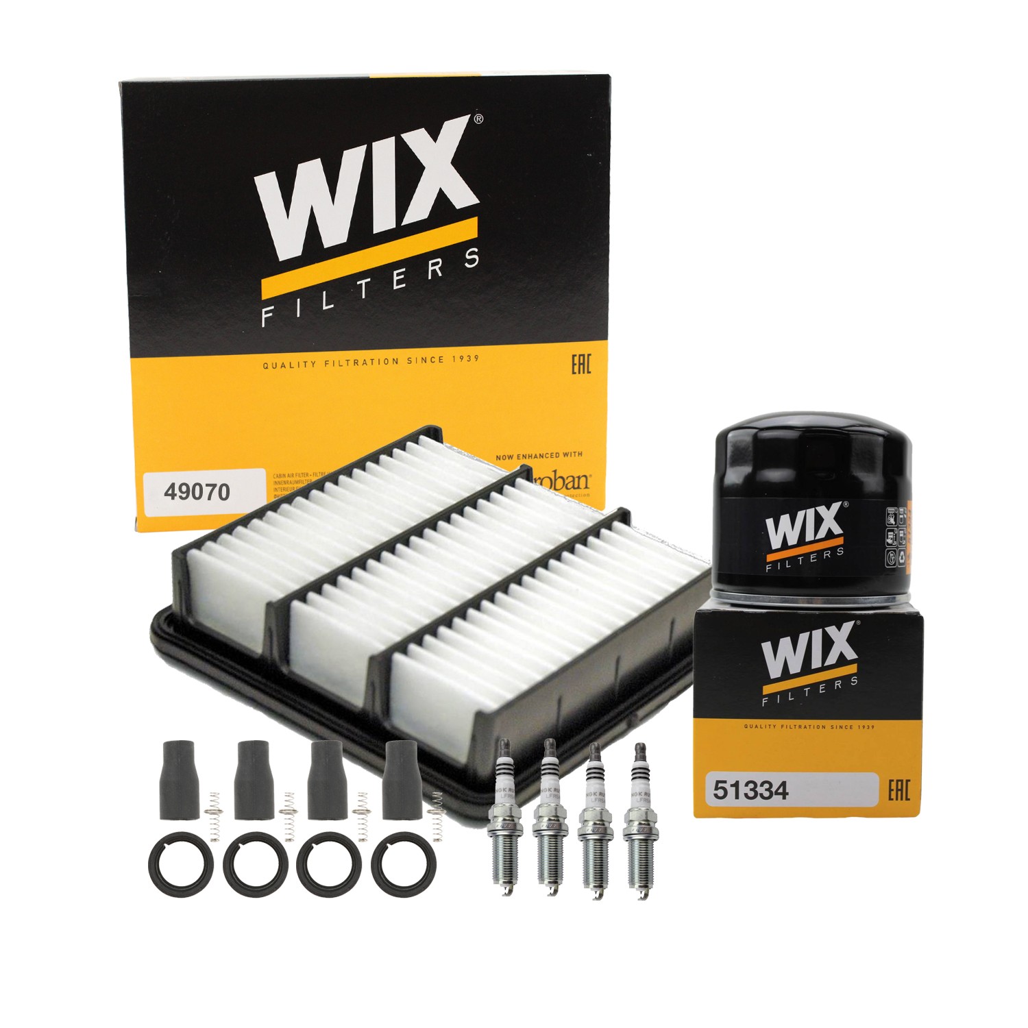 Wix Tune Up Kit NGK 4 Spark Plugs  Coil Boots Kit for Forte Forte Koup 2.4L L4