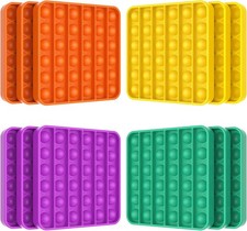 4 Pack Square Fidget Toys,Push Pop Fidget Sensory Toys Set,Stress Relief Gifts f