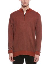 Raffi Birdseye Cashmere-Blend 1/4-Zip Sweater Men's Red M